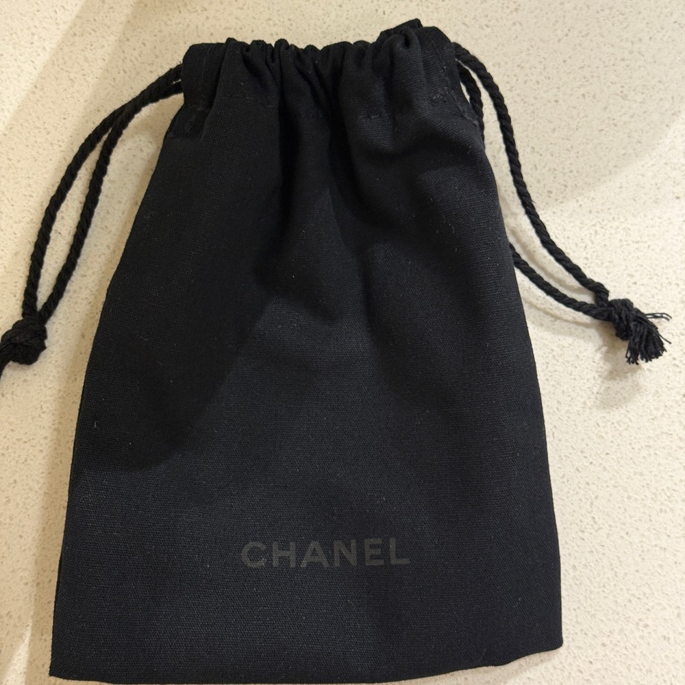 CHANEL New Black Drawstring Jewelry Pouch